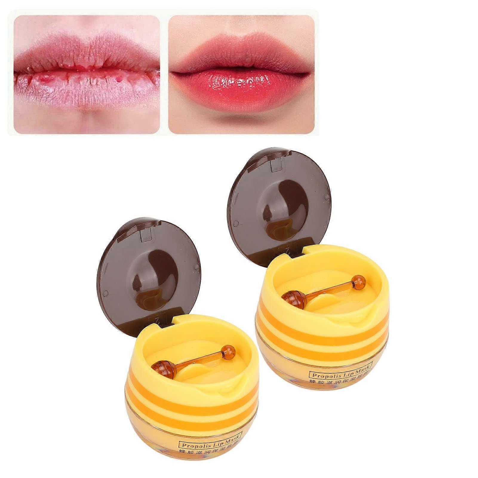 2pcs Honey Moisturizing Lip Balm with Beeswax for Deep Hydration and Overnight Lip