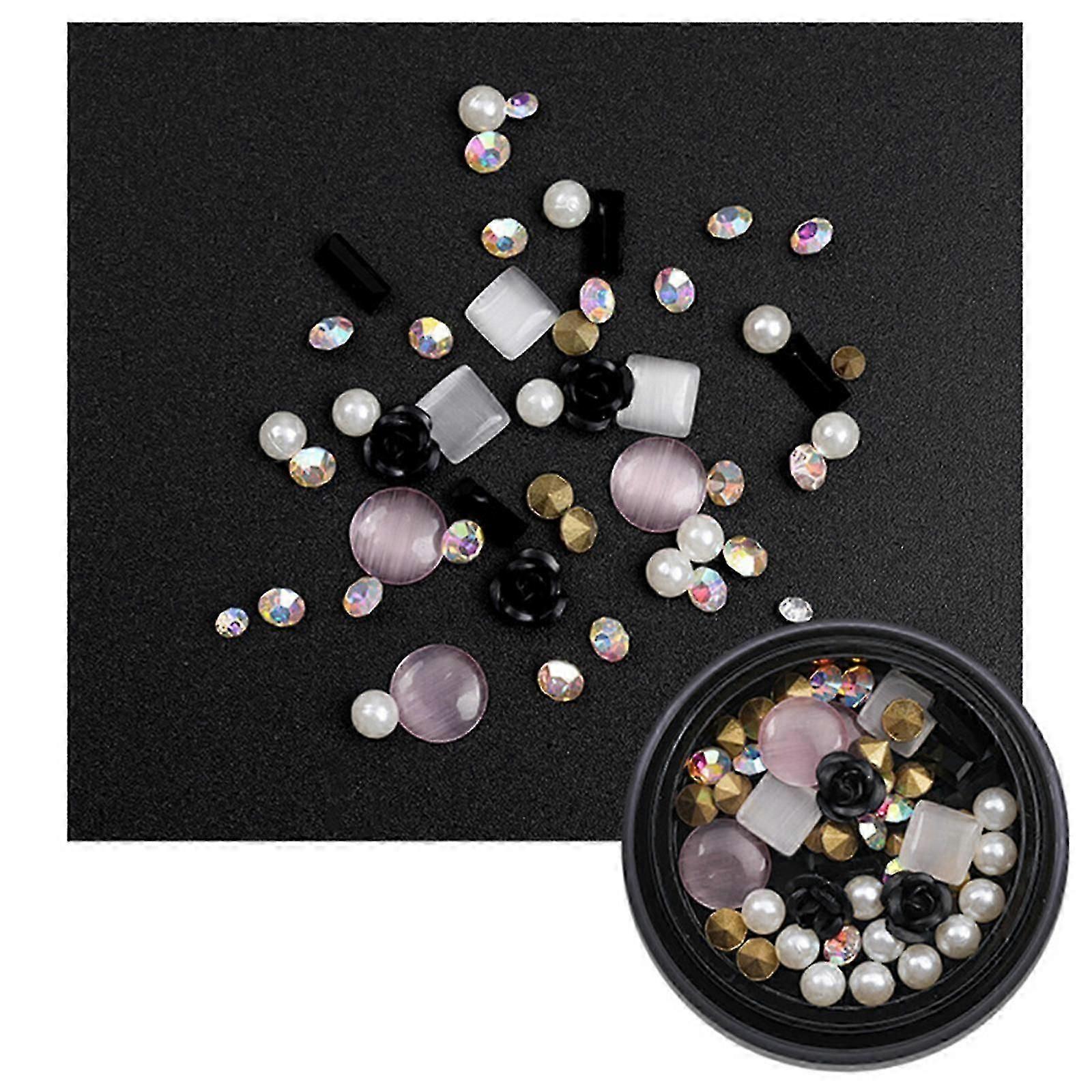 Pearl Rose Charms Flatback Nail Studs Strass