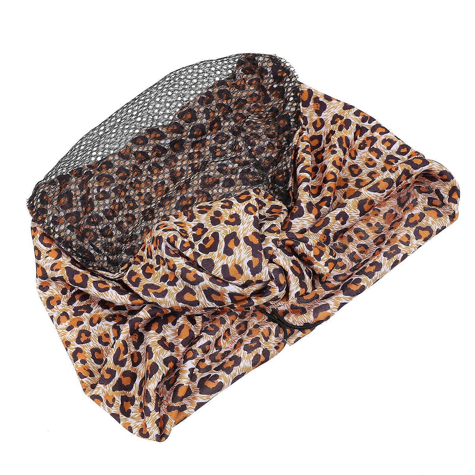 Elastic Wig Cap for Wig Use 2Pcs Breathable Lace Net Leopard
