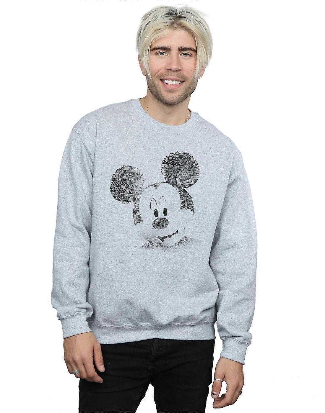 디즈니 남성용 미키마우스 텍스트 페이스 스웨트셔츠