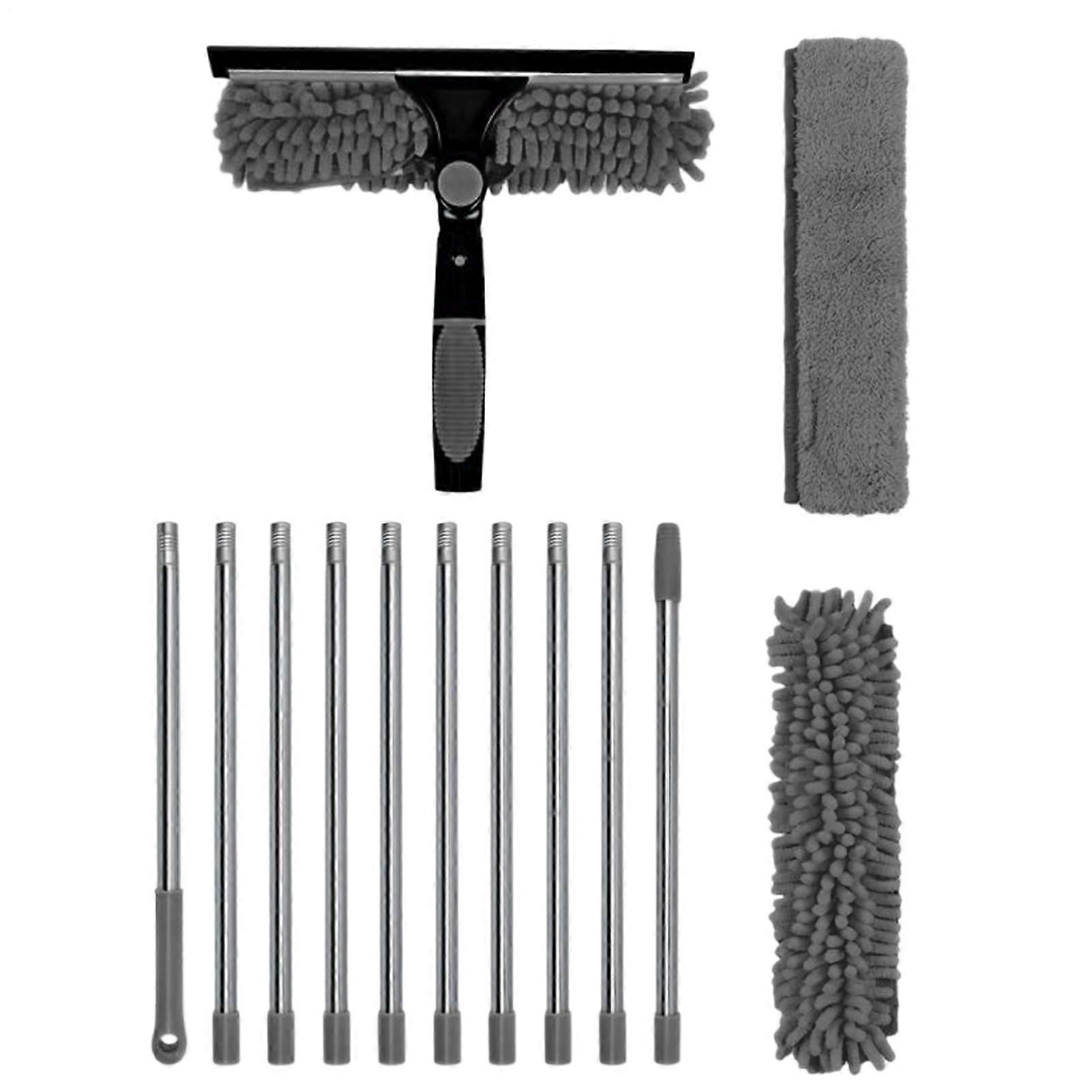 Ceiling Duster with TenSection Telescopic Handle and Washable Microfiber Head for Home Cleaning