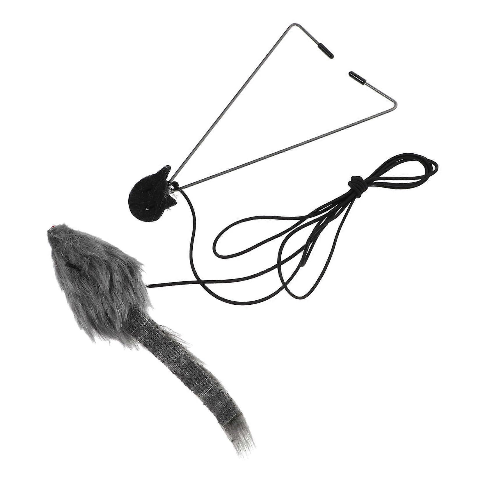 Adjustable Hanging Cat Teaser Wand Interactive Toy for Indoor Kittens with Durable Hook