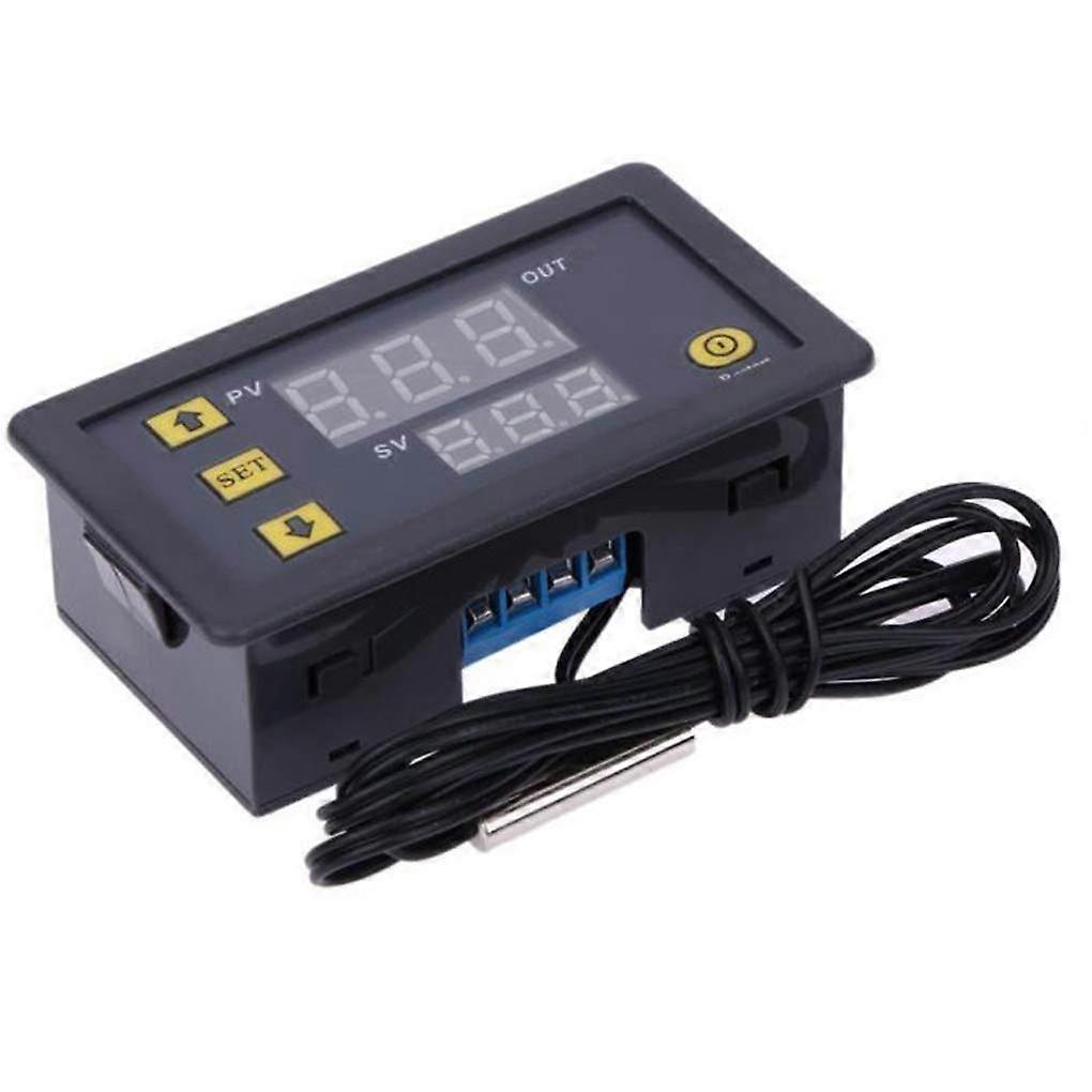 12V 20A W3230 Digital Thermostat Controller with LCD Display, Programmable Heating Cooling and  Temp Alarm