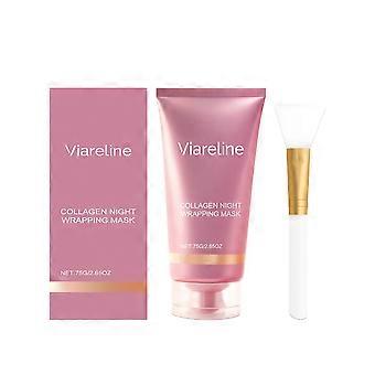 Collagen Night Wrapping Mask, Peel-off Night Mask with Applicator, Deeply Nourish &Moisturize & Firm Skin,Natural Ingredients Gentle On Skin