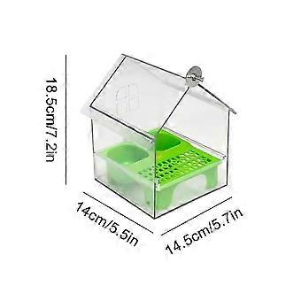 Clear Bird Feeder Parakeet Water Feeder Transparent Bath Tub Water Food Dish for Finch Hummingbird Patio Balcony Fence Garden
