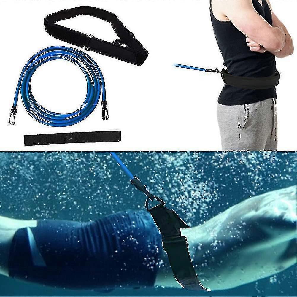 Justerbar simrem för pool, 4m elastiskt rep, simmotstånd, simning