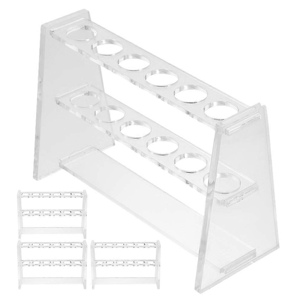 Laboratory Test Tube Rack Acrylic Double-Layer Holder 4Pcs 10ml Set