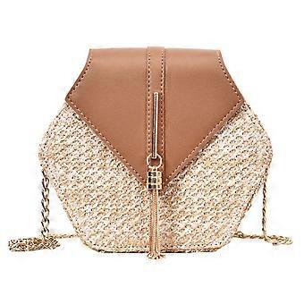 Straw Crossbody Bags For Women Woven Beach Bag Women Daily Use 21.00X17.50X6.00CM 1Pc