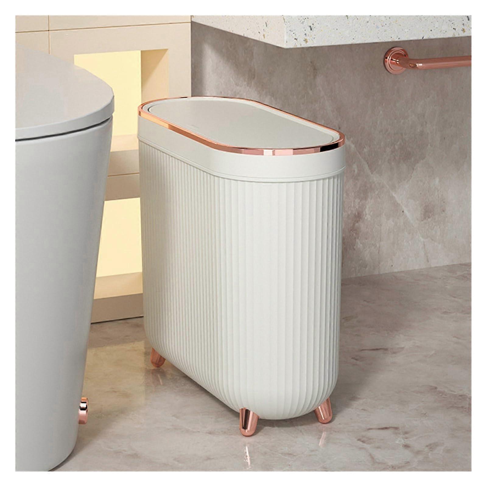Kitchen Trash Can with Lid, Hands Pedal Bin, OdorReducing SpaceSaving Design
