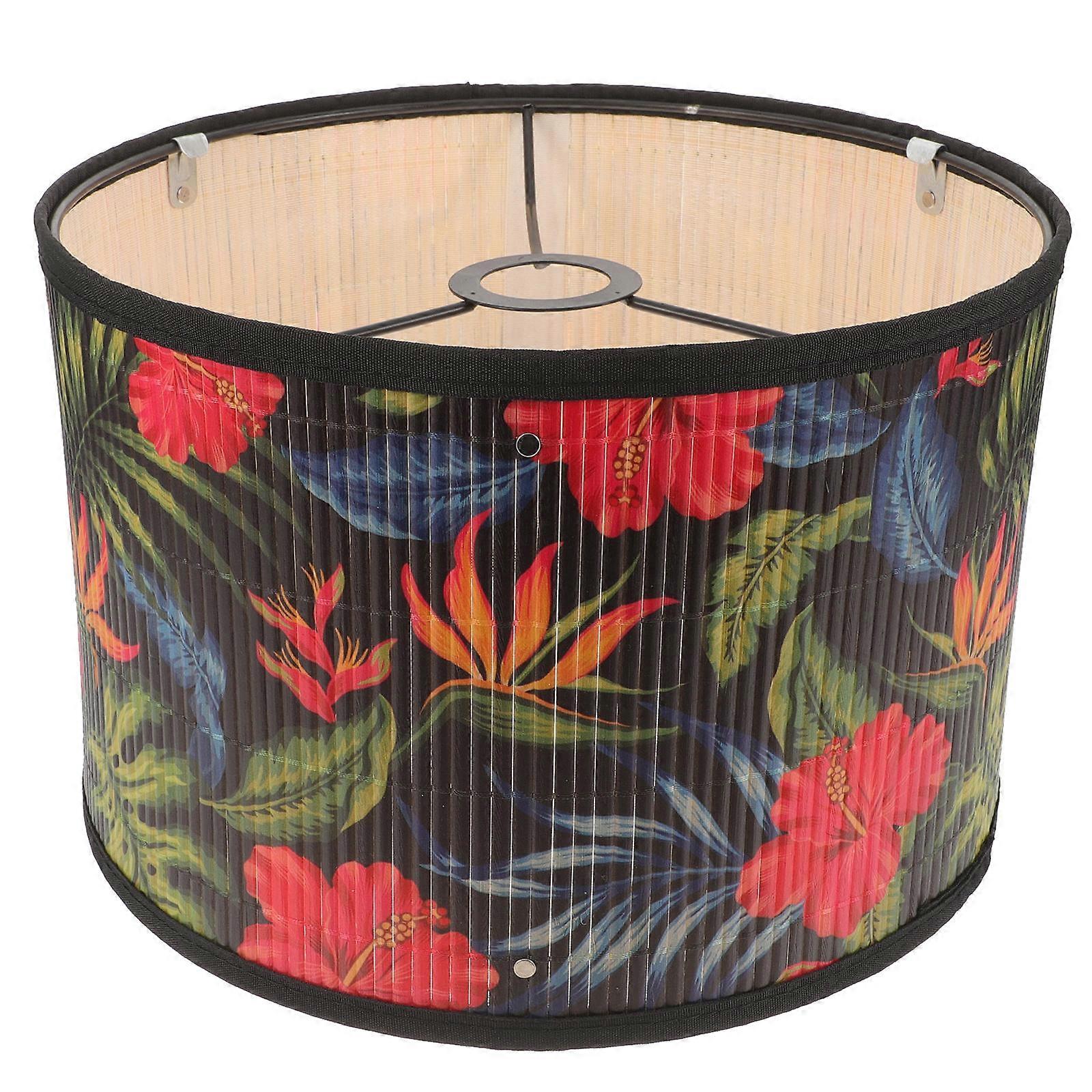 Decorative Lampshade Bamboo Ceiling Lamp Shade Replacement 2Pcs for Home