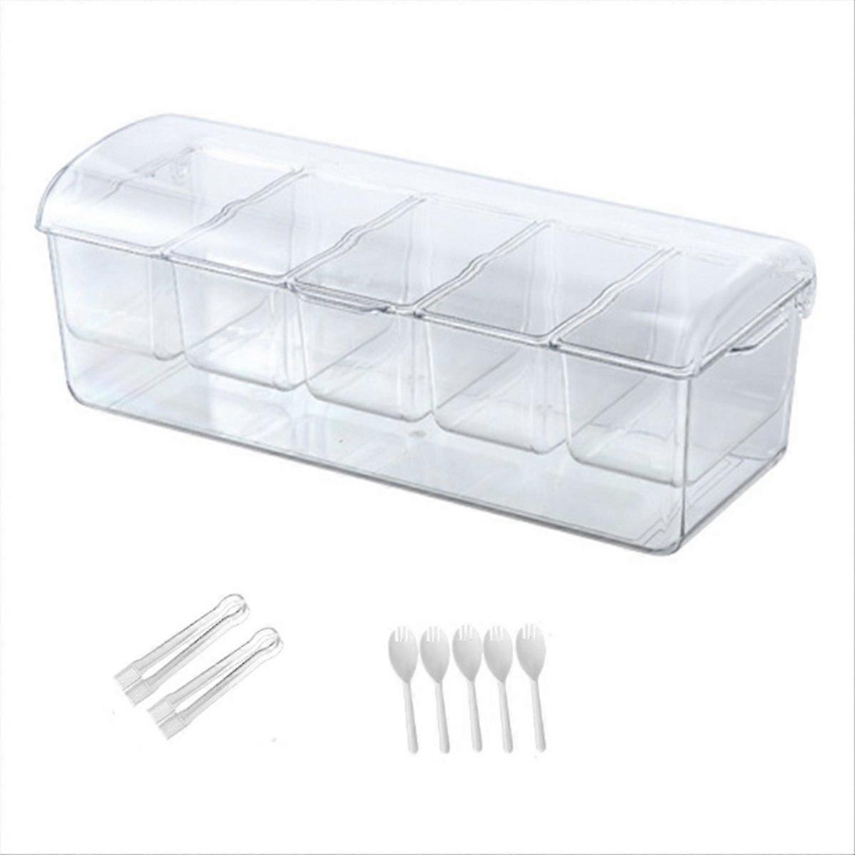 Condiment Tray with 5 Removable Compartments