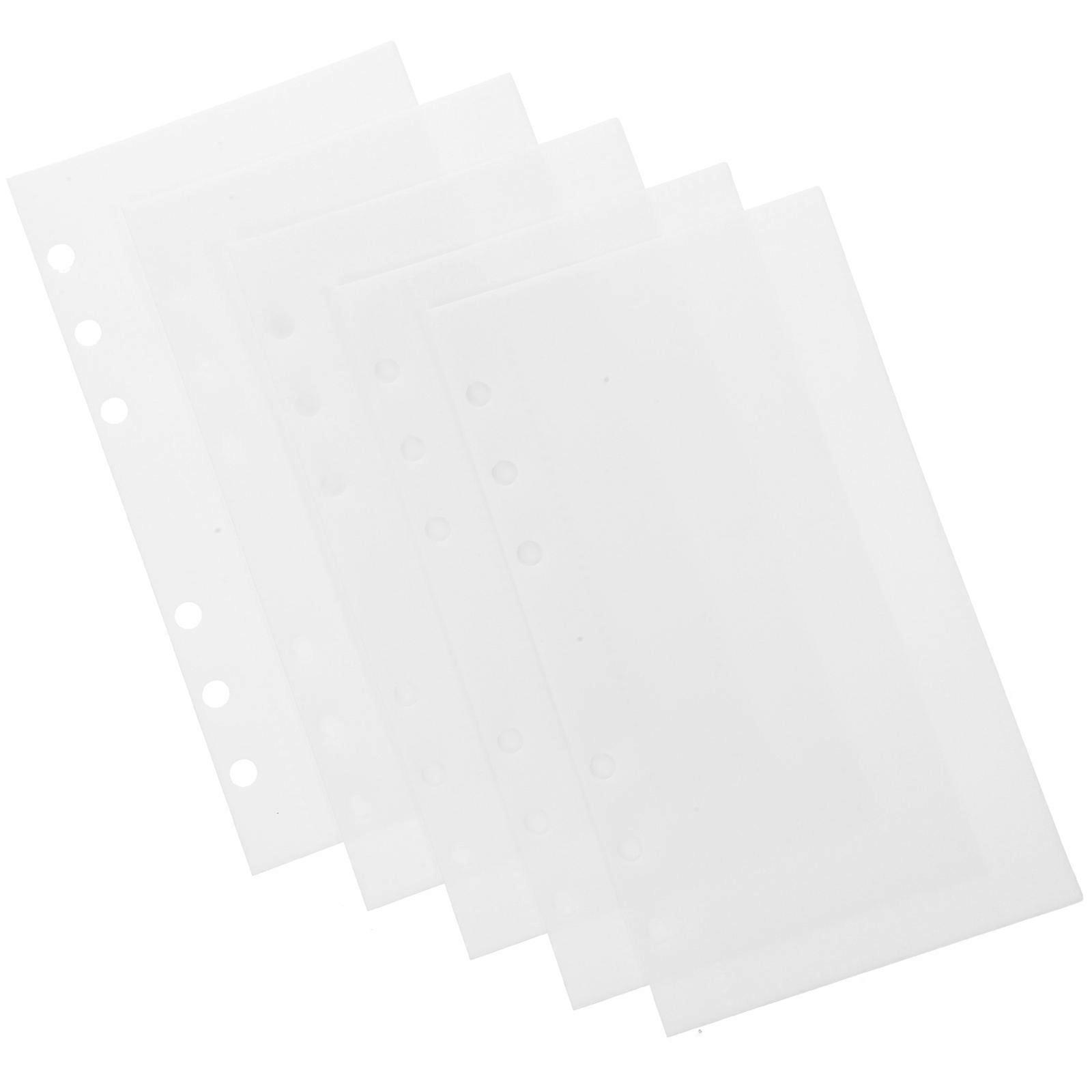 Budget Insert PP Binder Pockets for Organizing Finances 5Pcs Portable Set