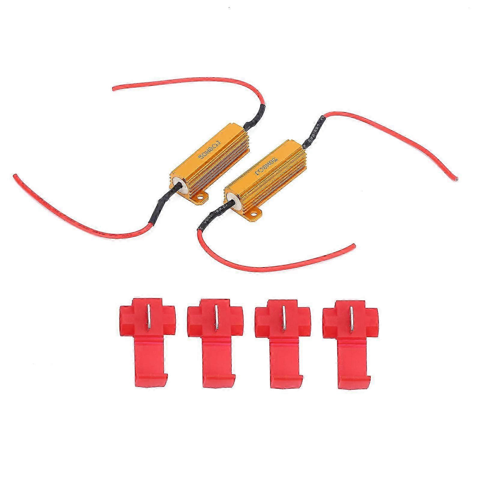 2 x 50W LED Decoder 8 Load Resistor Canbus Error Free for Headlights Fog Lights Daytime Running Lights