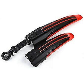 Mountain Bike Mudguards Front and Rear Bicycle Fenders Lightweight Durable Easy Install Red Black