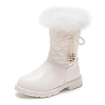 Kleinkindstiefel, Mädchenstiefel, Herbst- und Winterstiefel, Schneestiefel mit Plateausohlen, nicht warm und bequem, einfarbig, Schleife, seitlicher Reißverschluss, Mädchen-Winterstiefel
