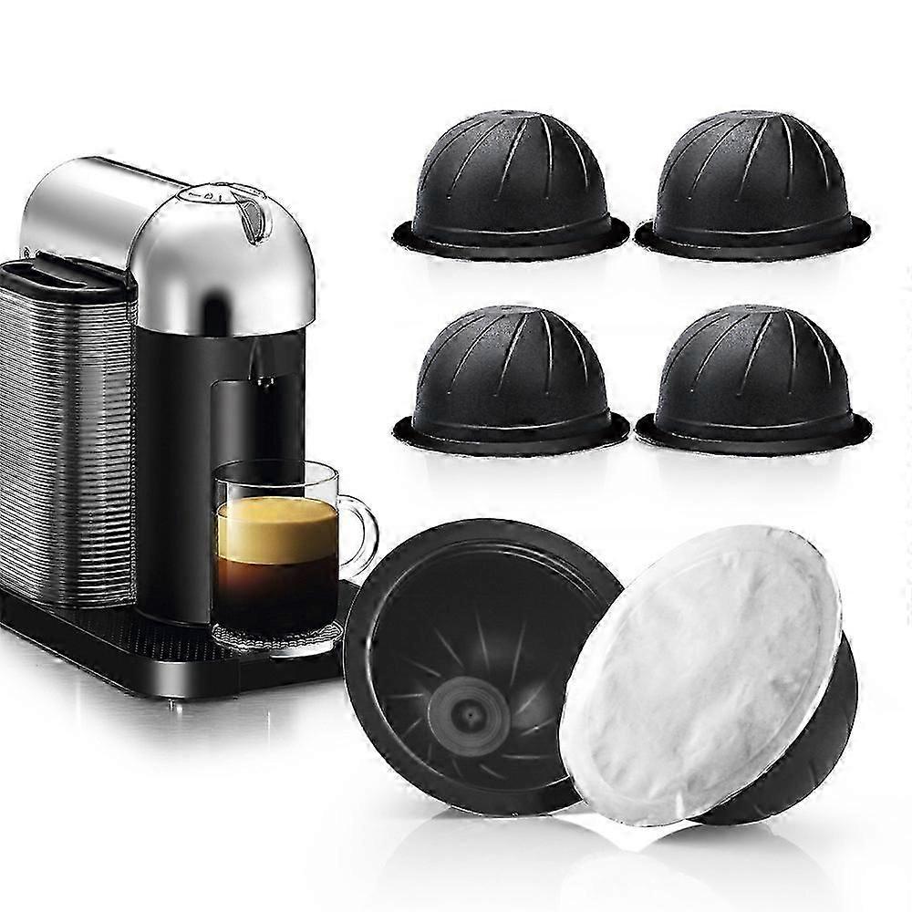 feeling 5pcs Reusable Vertuo Pods Refillable Coffee Capsules Filter with Capsule Shell 230ml