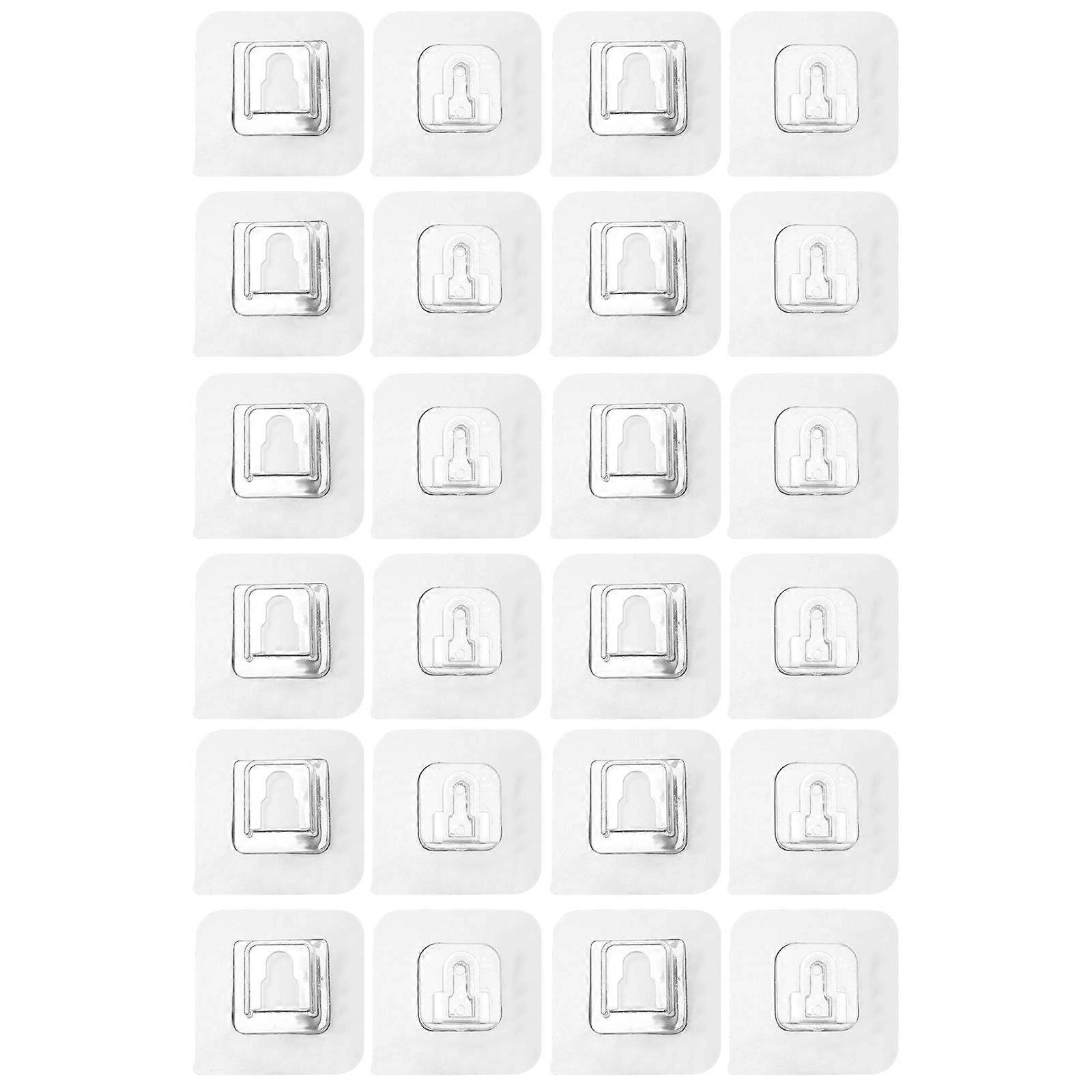 Waterproof Adhesive Hooks Double Sided Hooks for Hanging 12Sets Assorted Color