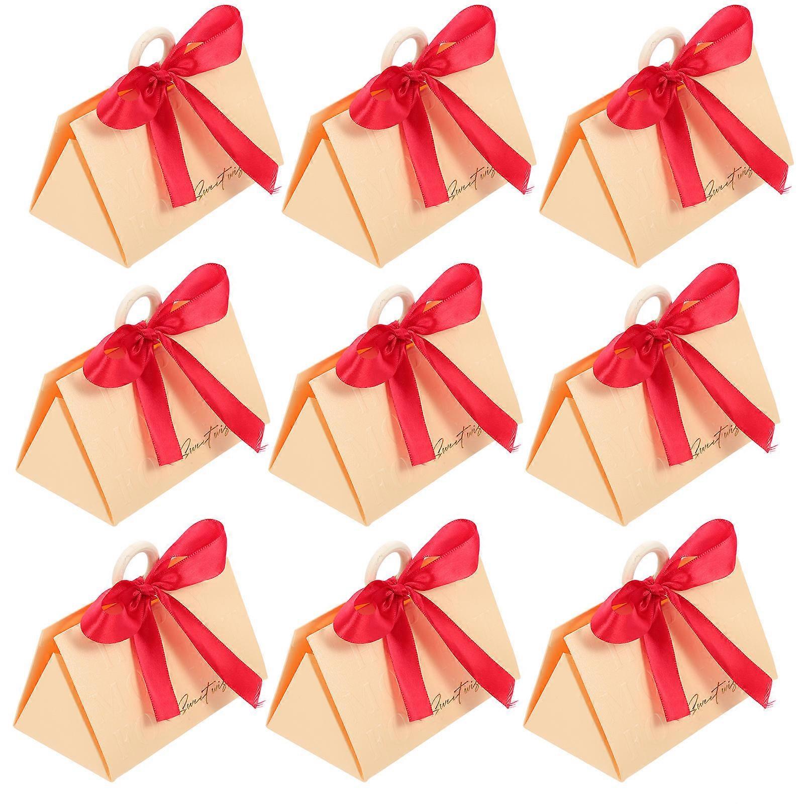 Gift Boxes Candy Packing Boxes for Decoration 10Sets Wedding Red