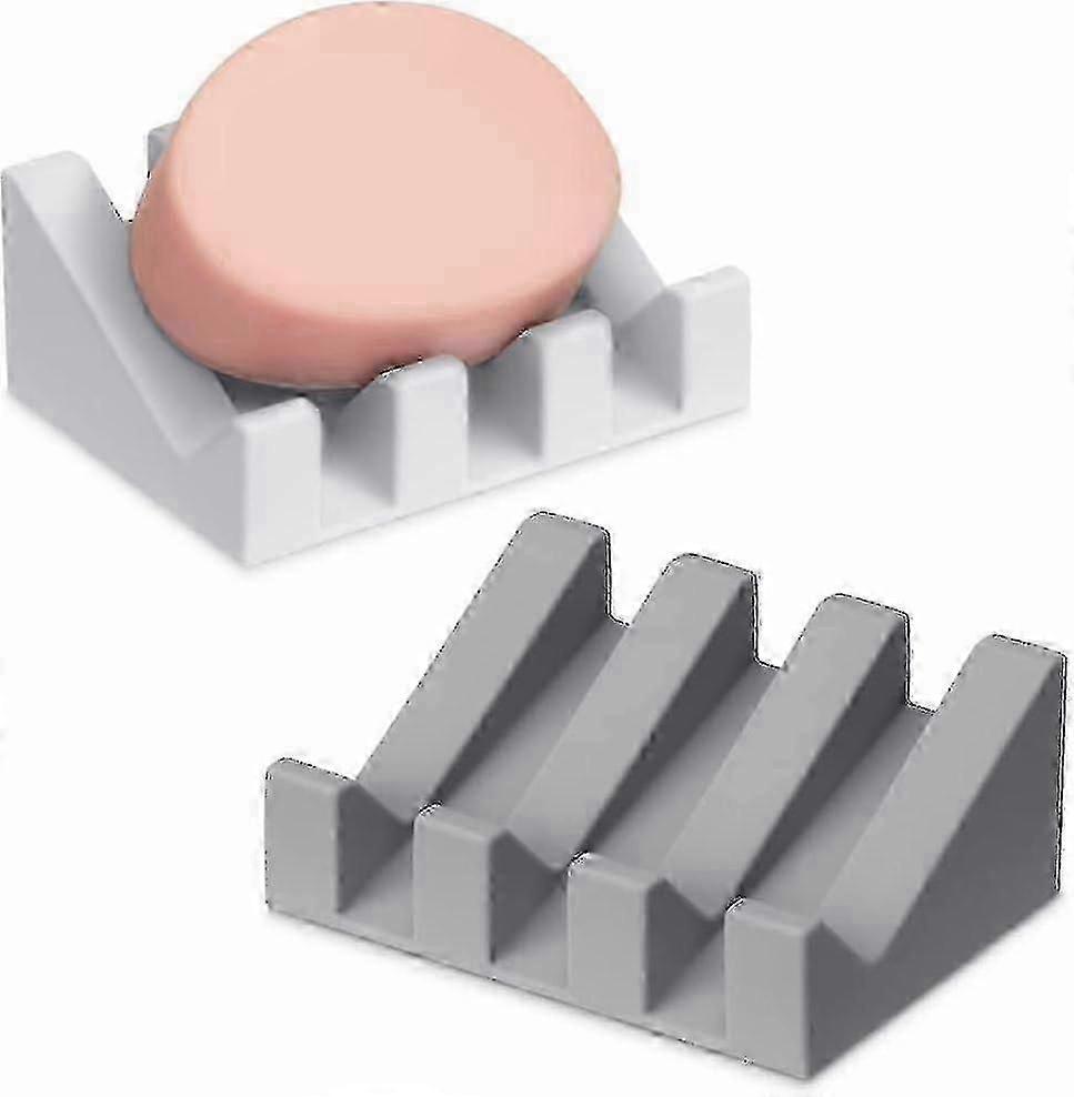Self-Draining Silicone Soap Stand, Space Saving Shower Soap Holder