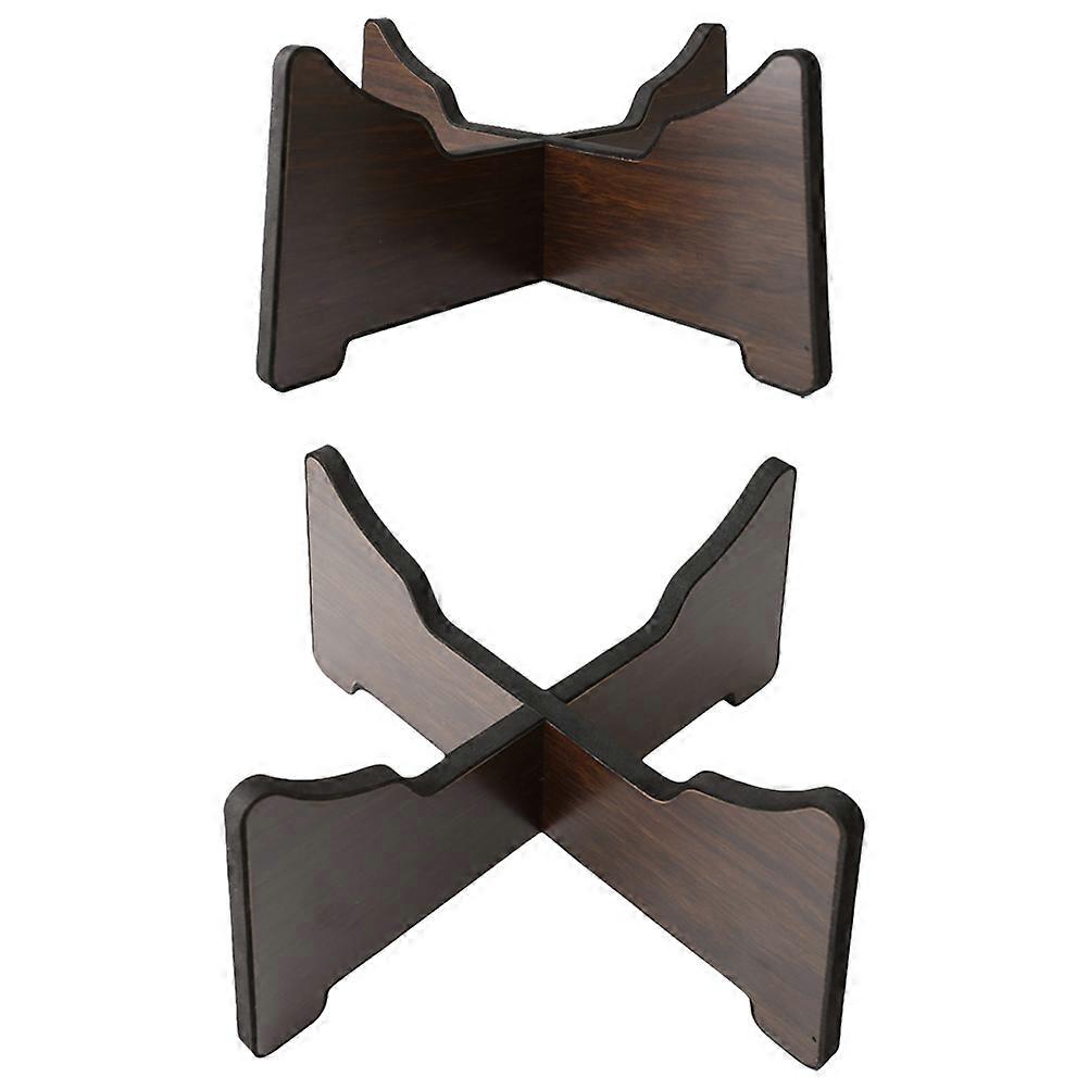 Dark Brown Tongue Drum Stand with Adjustable Support for Performance