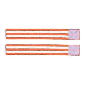 Reflecterende armband met waterdichte stof voor wandelen, geschikt voor mannen, vrouwen en sportliefhebbers, oranje, 2 stuks