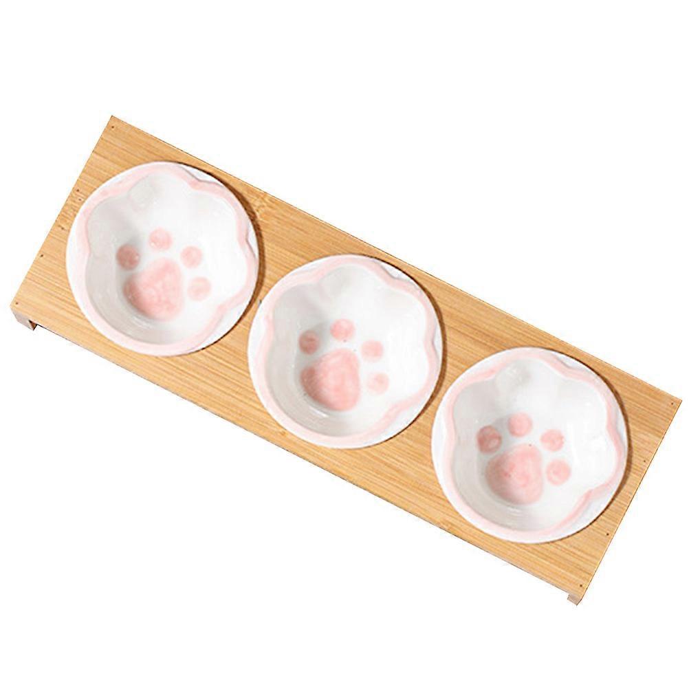 Ceramic Cat Bowl Elevated with Stand for Comfortable Feeding 1Set