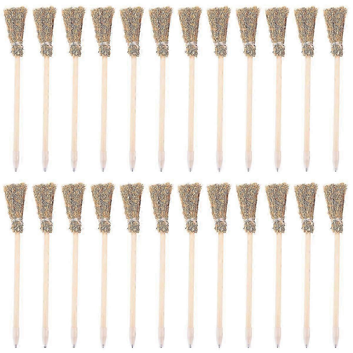 24 Pcs Witch Broom Pencils compatible with Halloween Broomstick Ballpoint Pencils Halloween Favors Witch Broom P