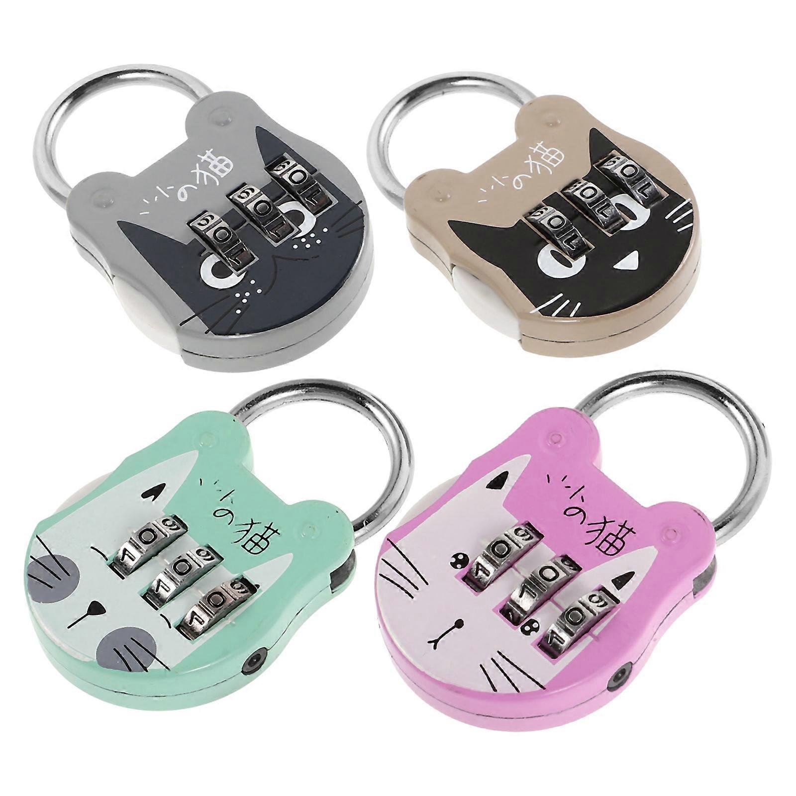 4Pcs Locker Locks Convenient Padlocks Multi-function Combination Locks Home Accessory