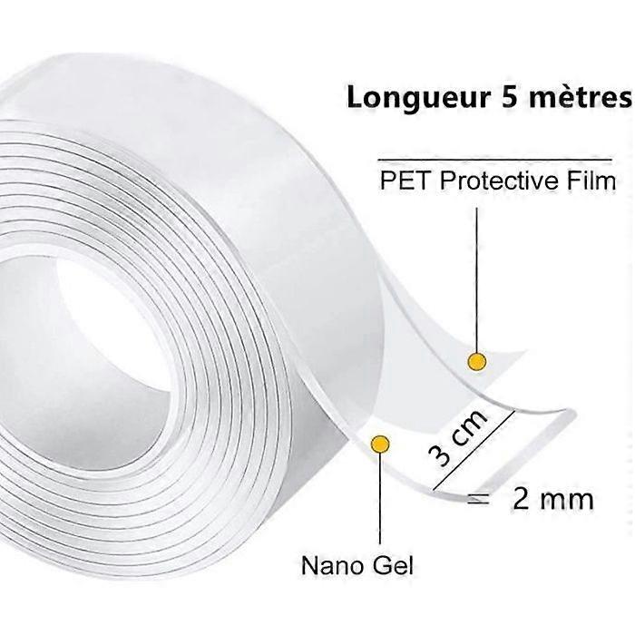 Adhesive Tape - Nano - Transparent - 5M - Multifunctional - Reusable
