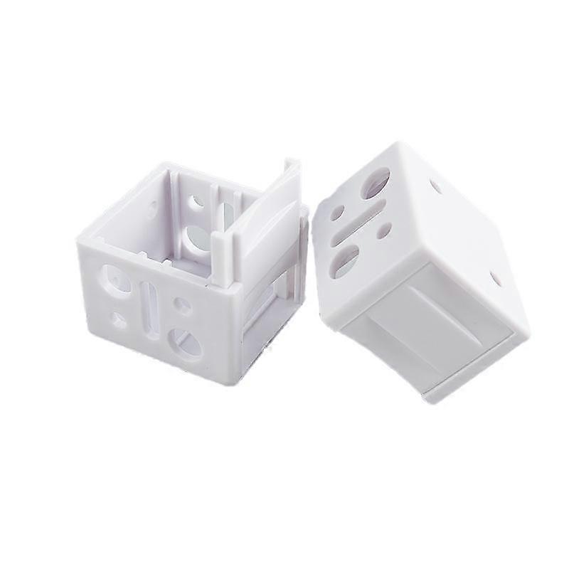 2 Pcs White Blind Brackets Low Profile Box White Mounting Bracket For Window Blinds Shutter Plastic Installation Accessories Mounting At Both Ends