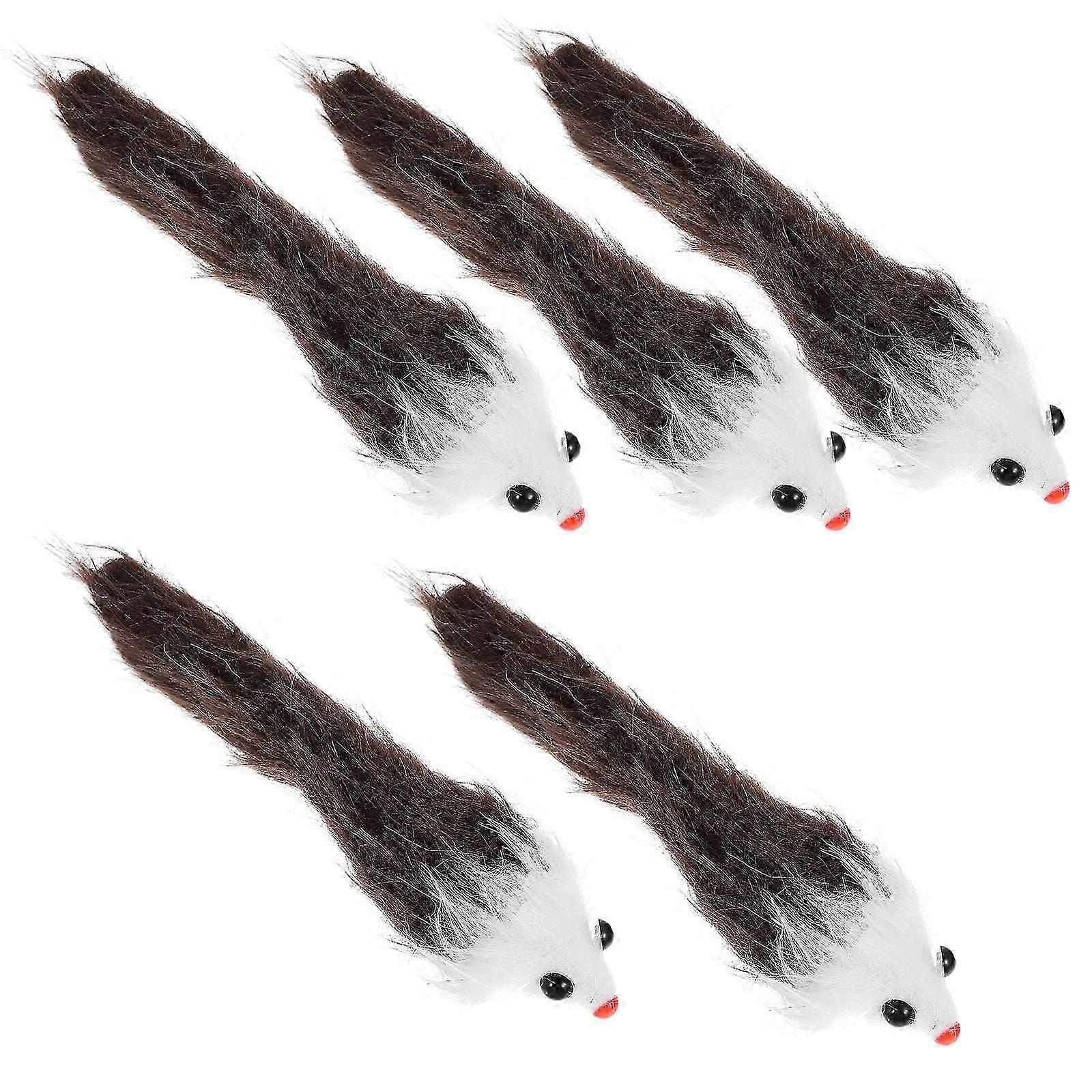 5Pcs Interactive Plush Cat Mouse Toys for Indoor Cats Exerciser