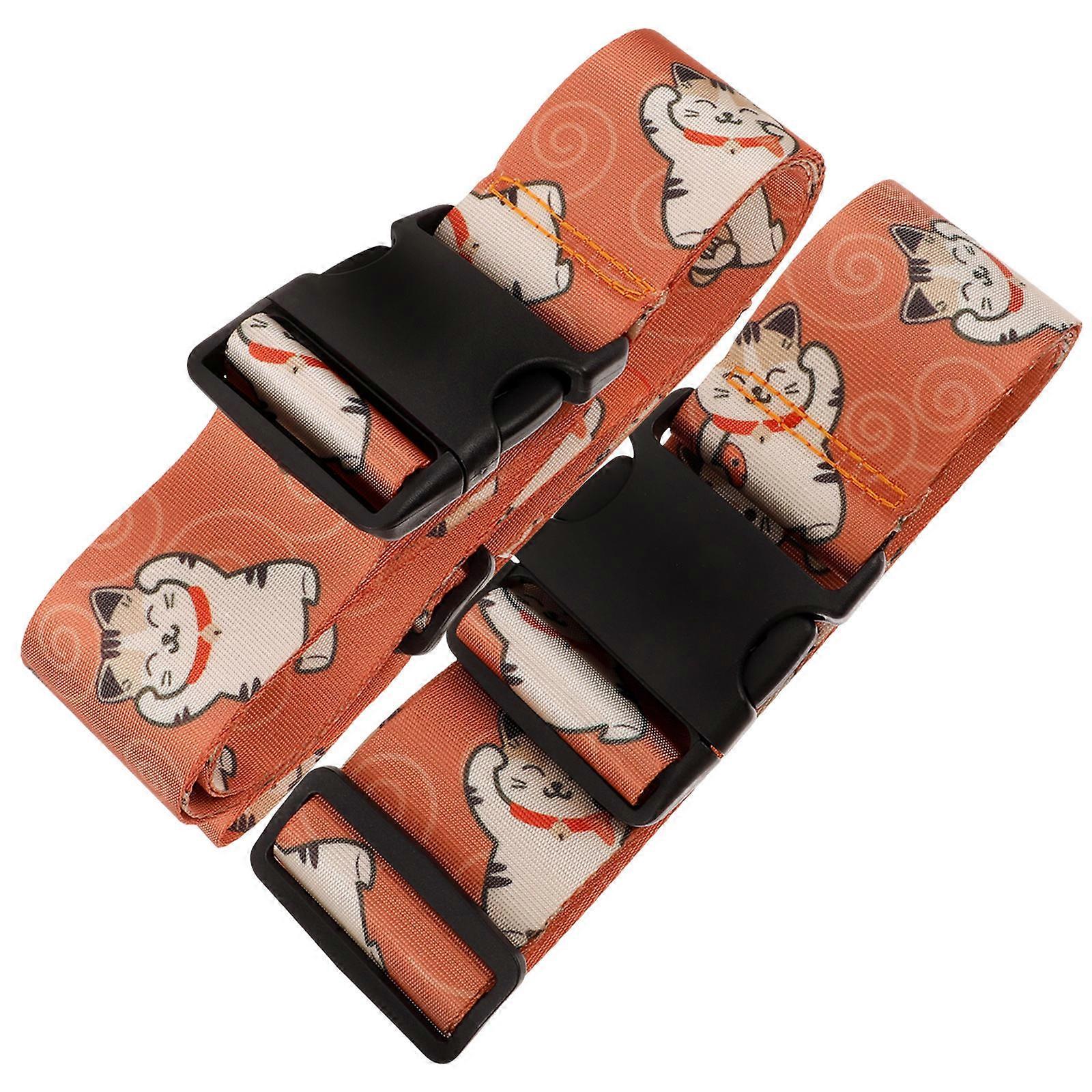 Adjustable Cat Pattern Luggage Strap for Secure Suitcase