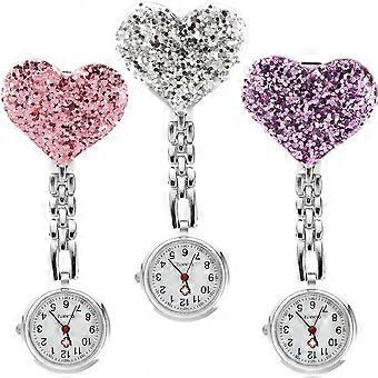 3 Stück Krankenschwester Uhr Herz Krankenschwester Uhr Krankenschwester Armbanduhr Arzt Taschenuhr Personalisierte Brosche Schoß