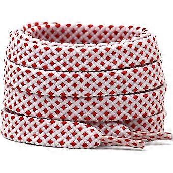 2 Pair Wide 8mm Double layer Flat Hollow Shoe Laces Strings Rope Polka Dots Colorful Twill Shoelaces Shoestrings-120cm