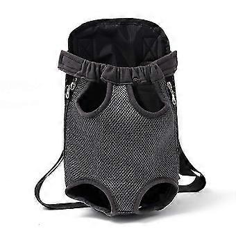 Pet Cats And Dogs Go Out Portable Chest Breathable Black Backpack (m Size)