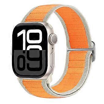 For Apple Watch Series 11 10 42mm / 9 8 7 41 / 6 SE 5 4 40mm Nylon Elastic Band Orange