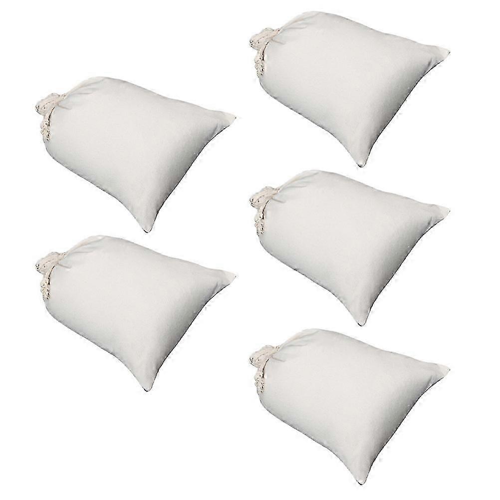 Candy Bags Canvas Drawstring Storage Pouch 5Pcs White for Small Items