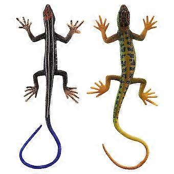 Colorful Artificial Reptile Lizards for Decoration 2Pcs Plastic Models