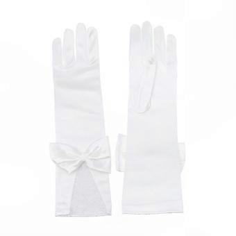 Women's Satin Bow Gloves for Wedding, Engagement & Costume Parties - Comfortable to Wear, 1 Pair