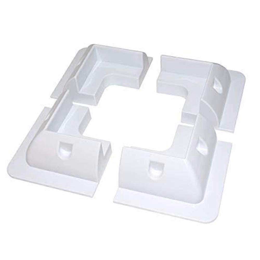 Solar Panel Mounting Brackets White Rectangular Corners for Easy RV, Marine and Caravan Install