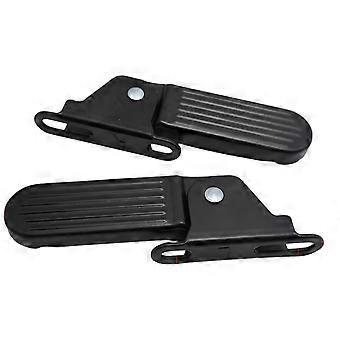 Rear Mounted Passenger Foot Peg Pair with Lift-Up Hinge and Ribbed Grip Area for Electric Bike Daily Travel Use Multicolor