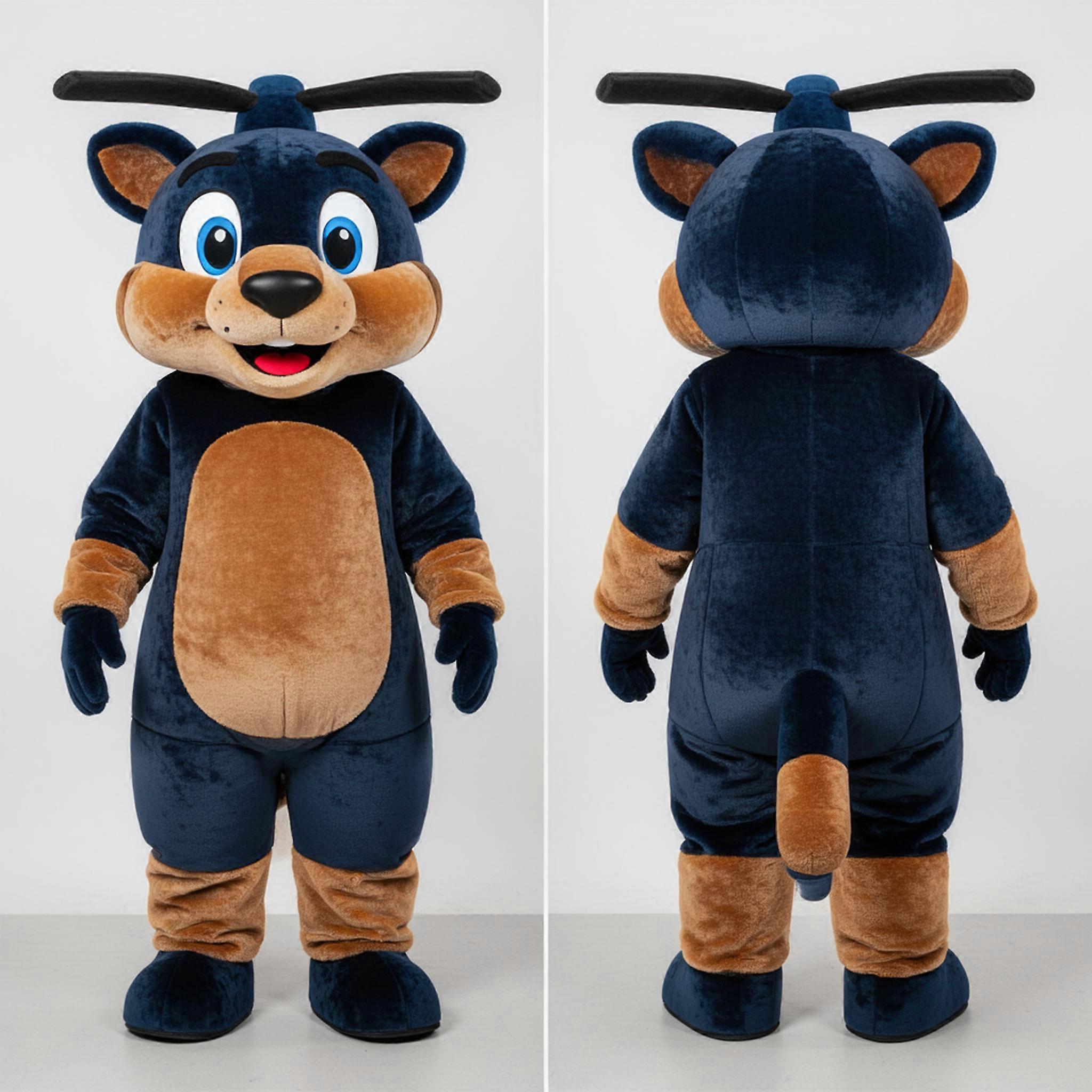 MASTICOT Navy Velvety Lynx Mascot