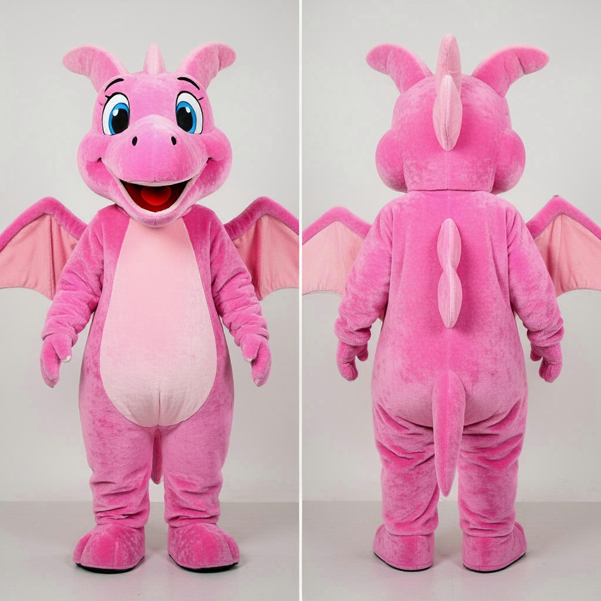 MASTICOT Rosy Pink Velvety Pterodactyl Mascot
