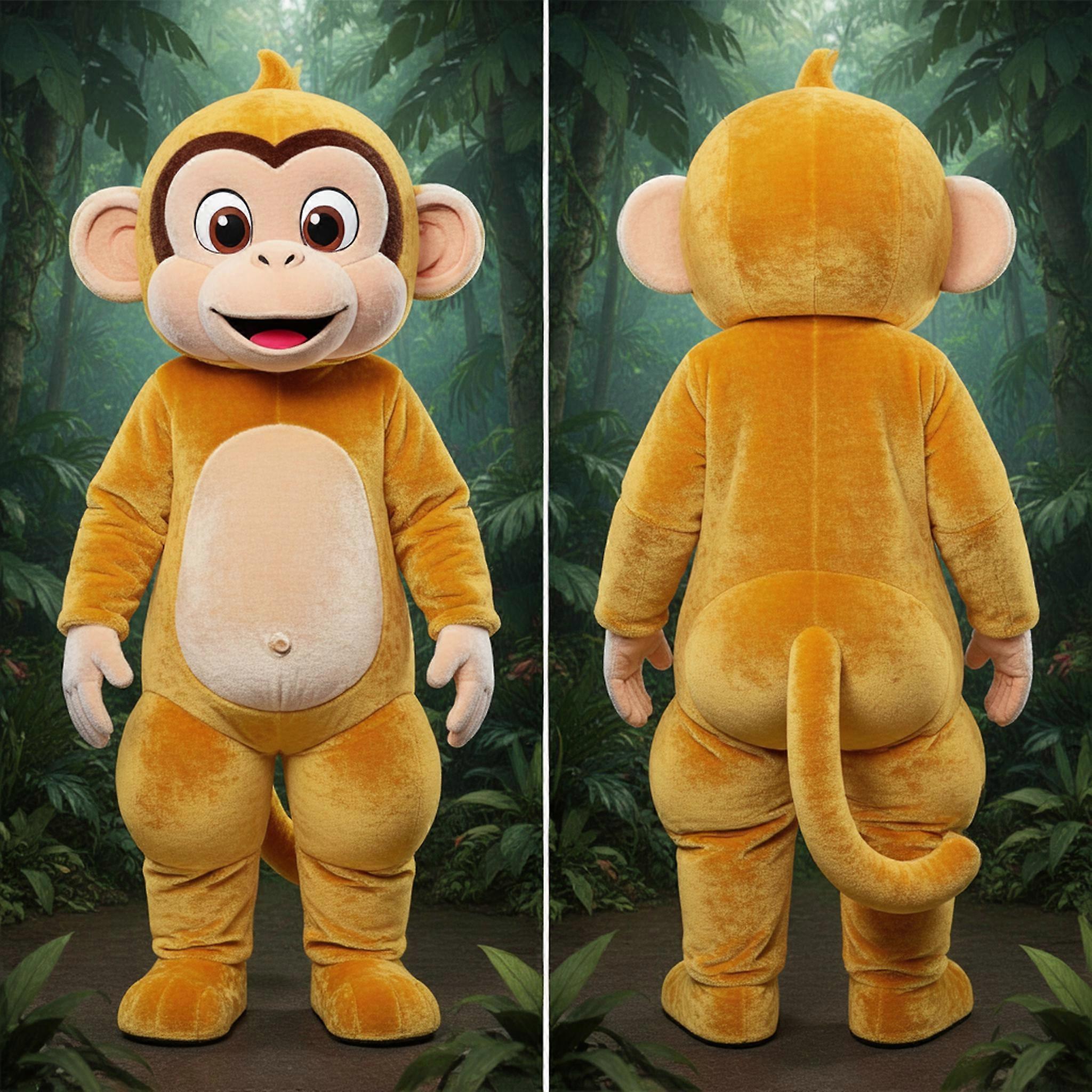 MASTICOT Golden Cartoon Capuchin Monkey Mascot