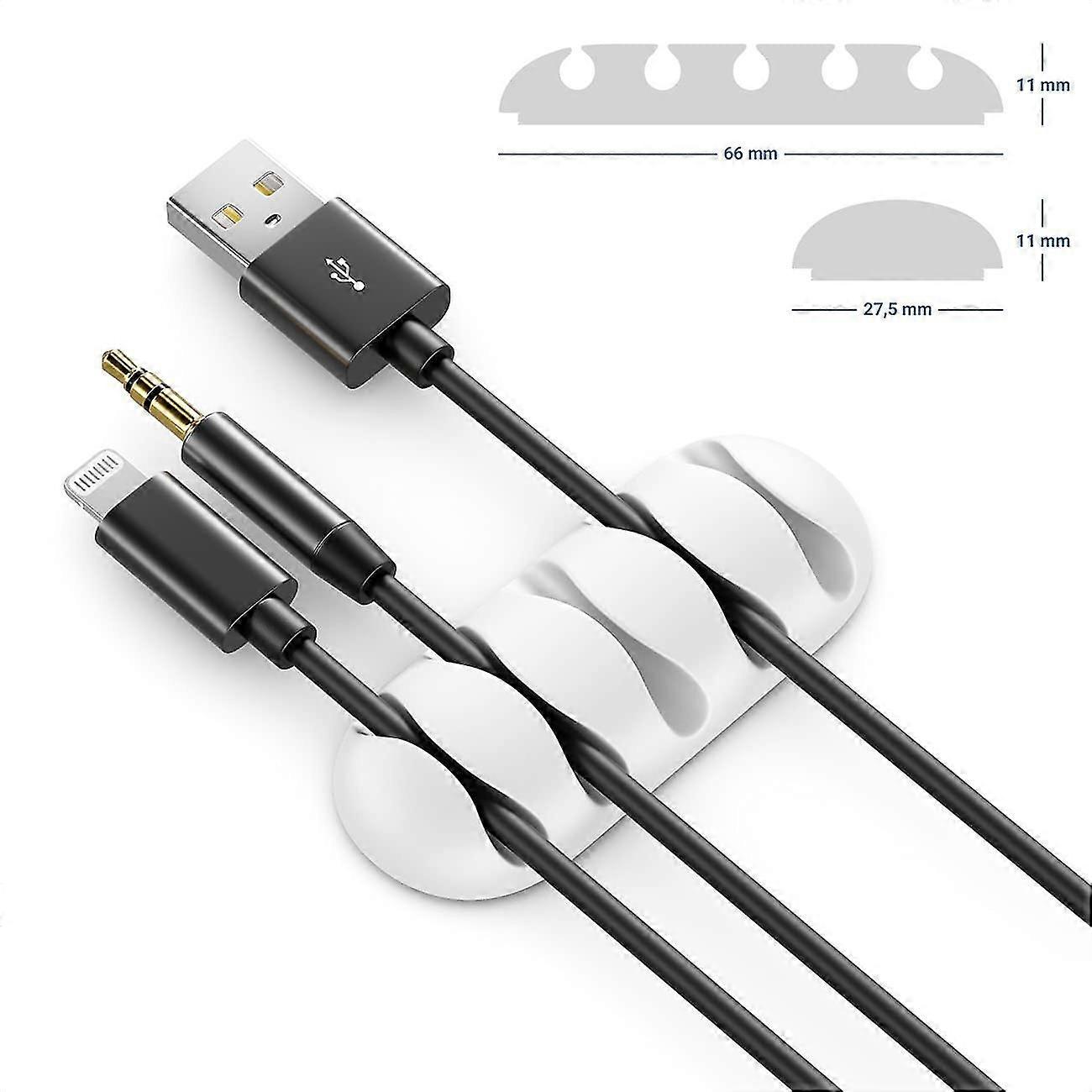 2 cable clips, each can hold 5 cables