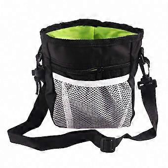 Foldable Oxford Cloth Pet Training Bag - Large Capacity Snack Pouch for Outdoor Travel & Camping - Black