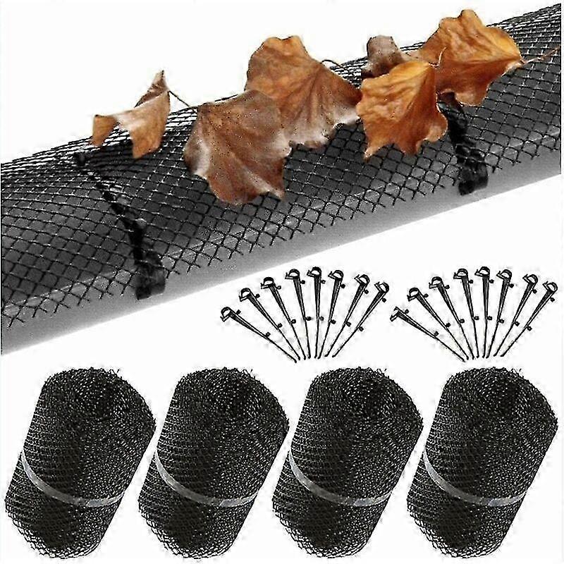 4x Gutter guards with 60 fixing clips, 16cm x 6m