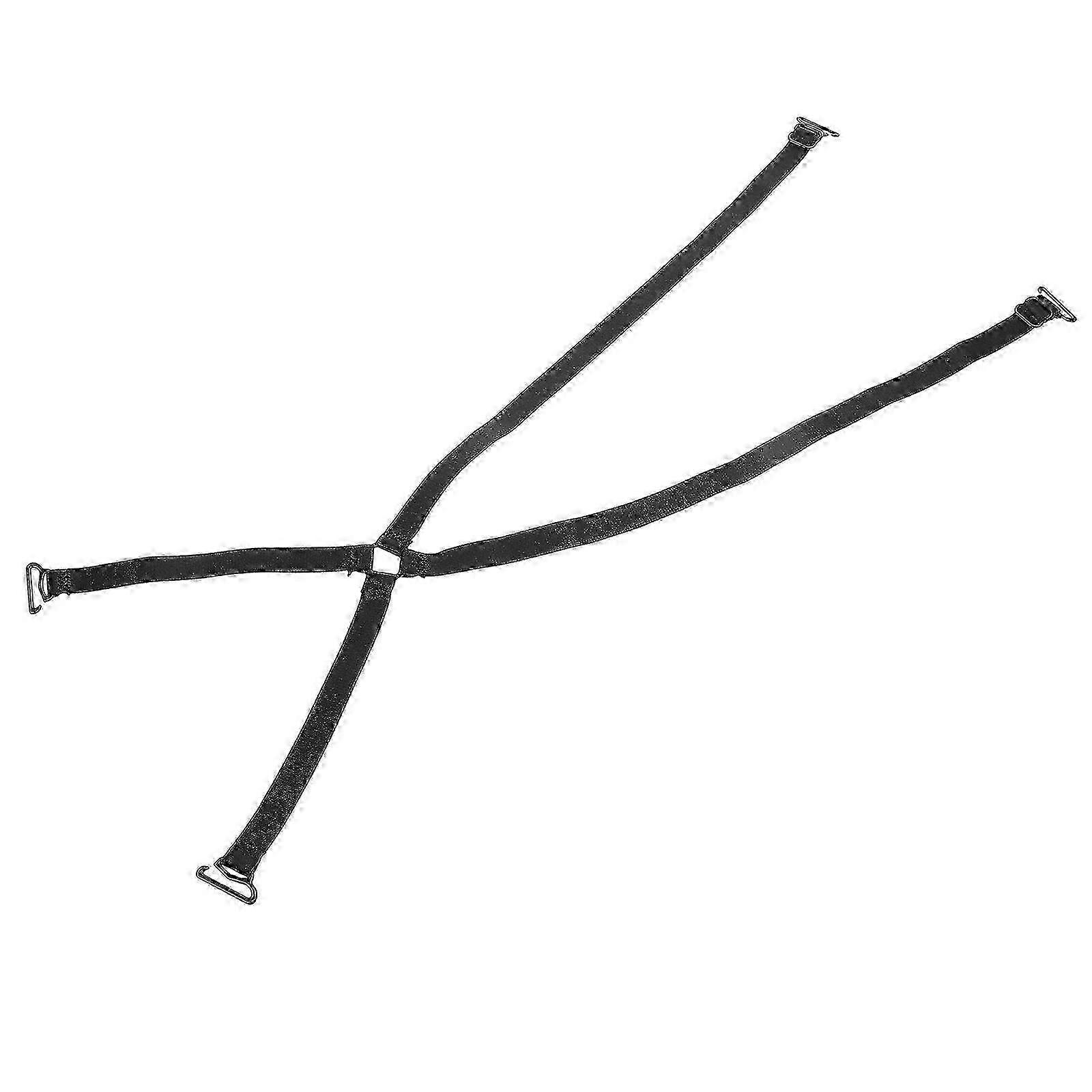 Adjustable Cross Back Bra Strap - Breathable Nylon, Black - 43cm Length