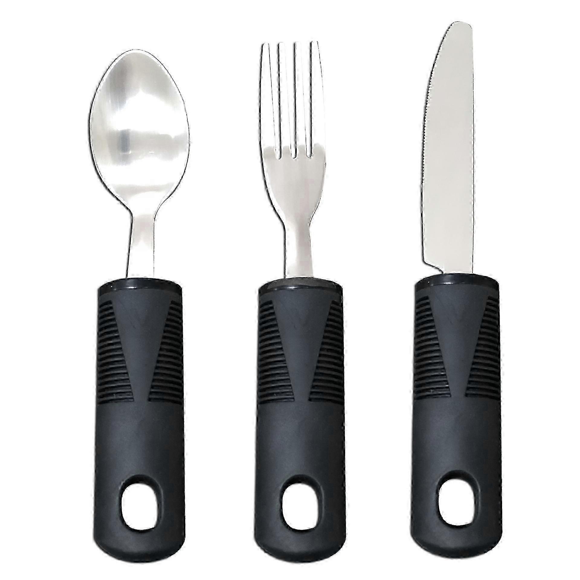 Steady-Grip Adaptive Spoon Fork Knife Set