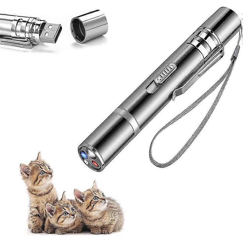 Cat Pointer Interactive Cat Toys 7 in 1 Multi-Pattern Funny Cat Plays LED Flashlight USB Rechargeable dkcf